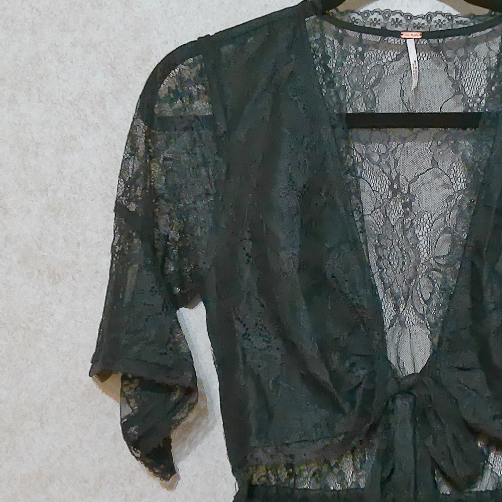 Free People Black Lace Mini Dress - Picture 9 of 13